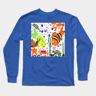 Marine Life Pattern Long Sleeve T-Shirt